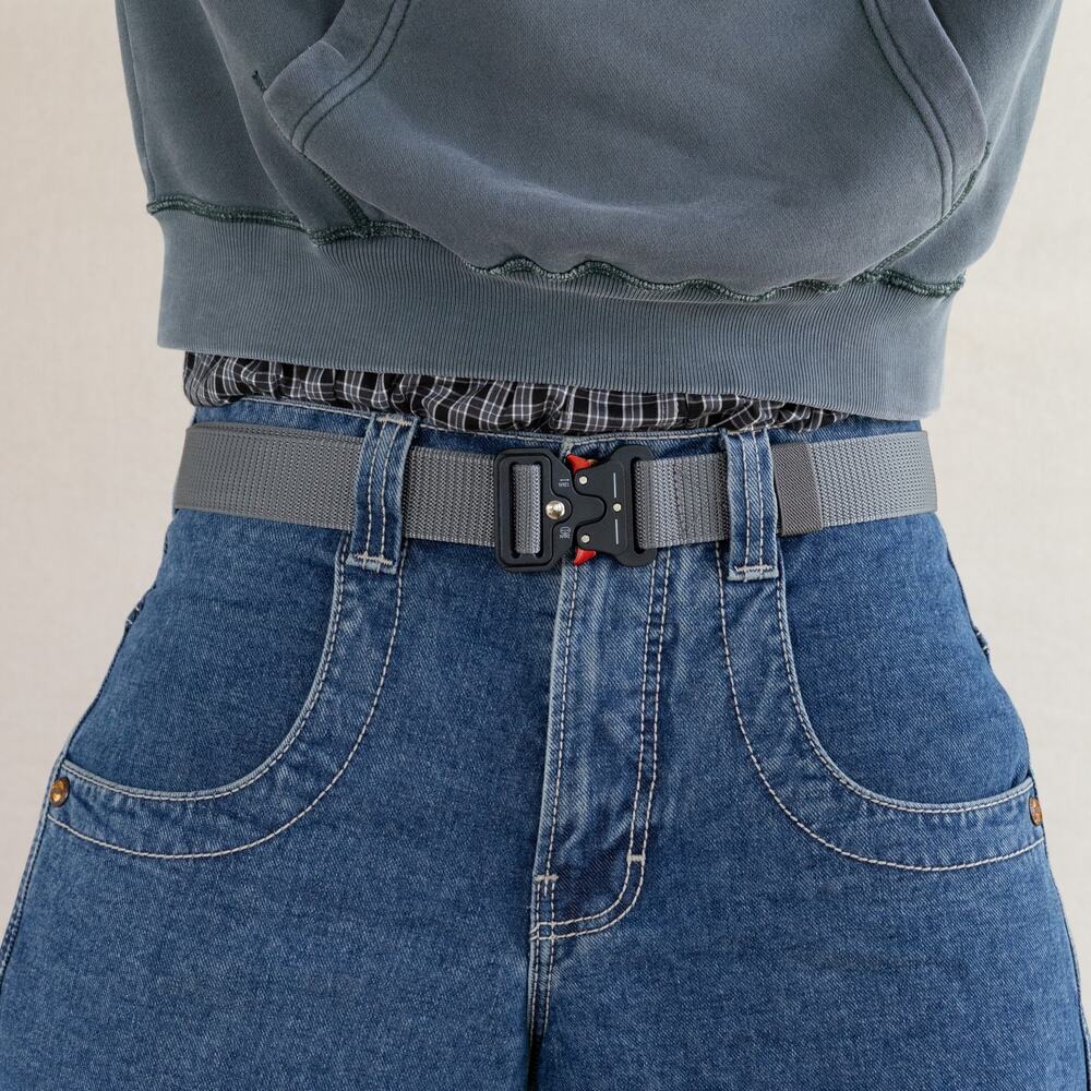 American Tactical Gray Buckle Belt Unisex Adjustable 25–42" Streetwear